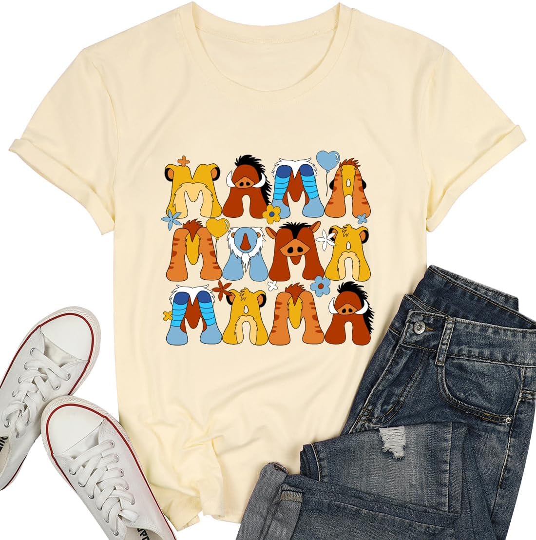Mama Shirt Women Cute Mom Letter Print Mother's Day Tshirt Graphic Short Sleeve Tee Tops Blouses