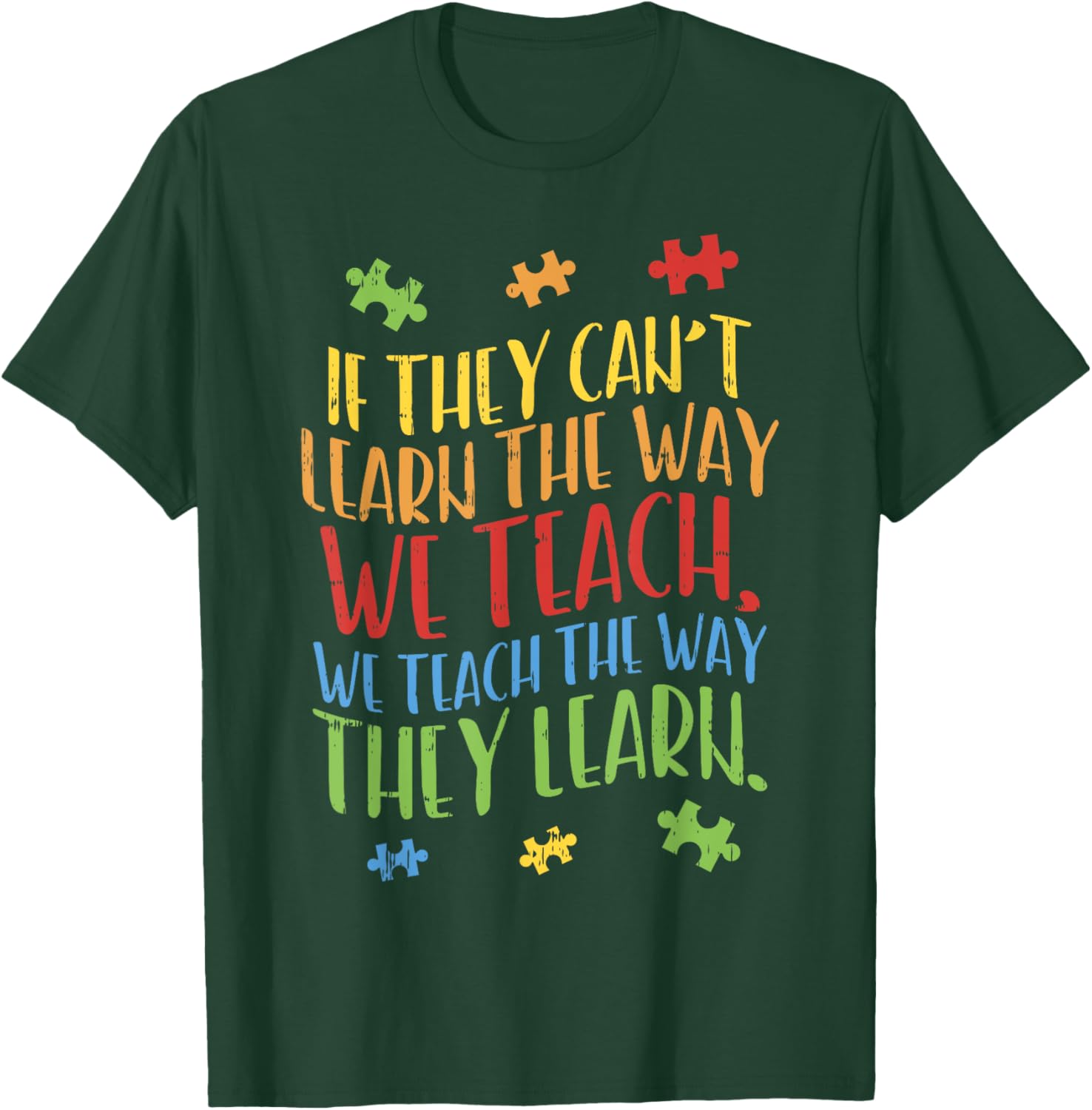 Autism Awareness Teacher Shirt Autistic Teach Learn Gift