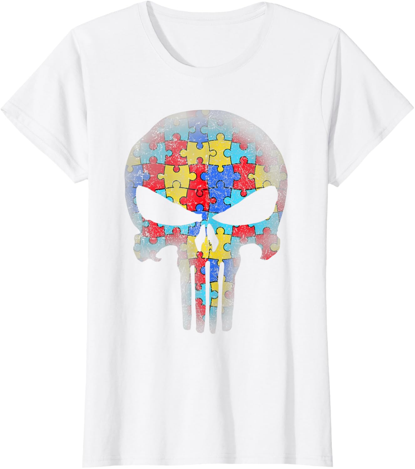 Skull Autism Awareness Puzzle Piece Mens Womens Kids