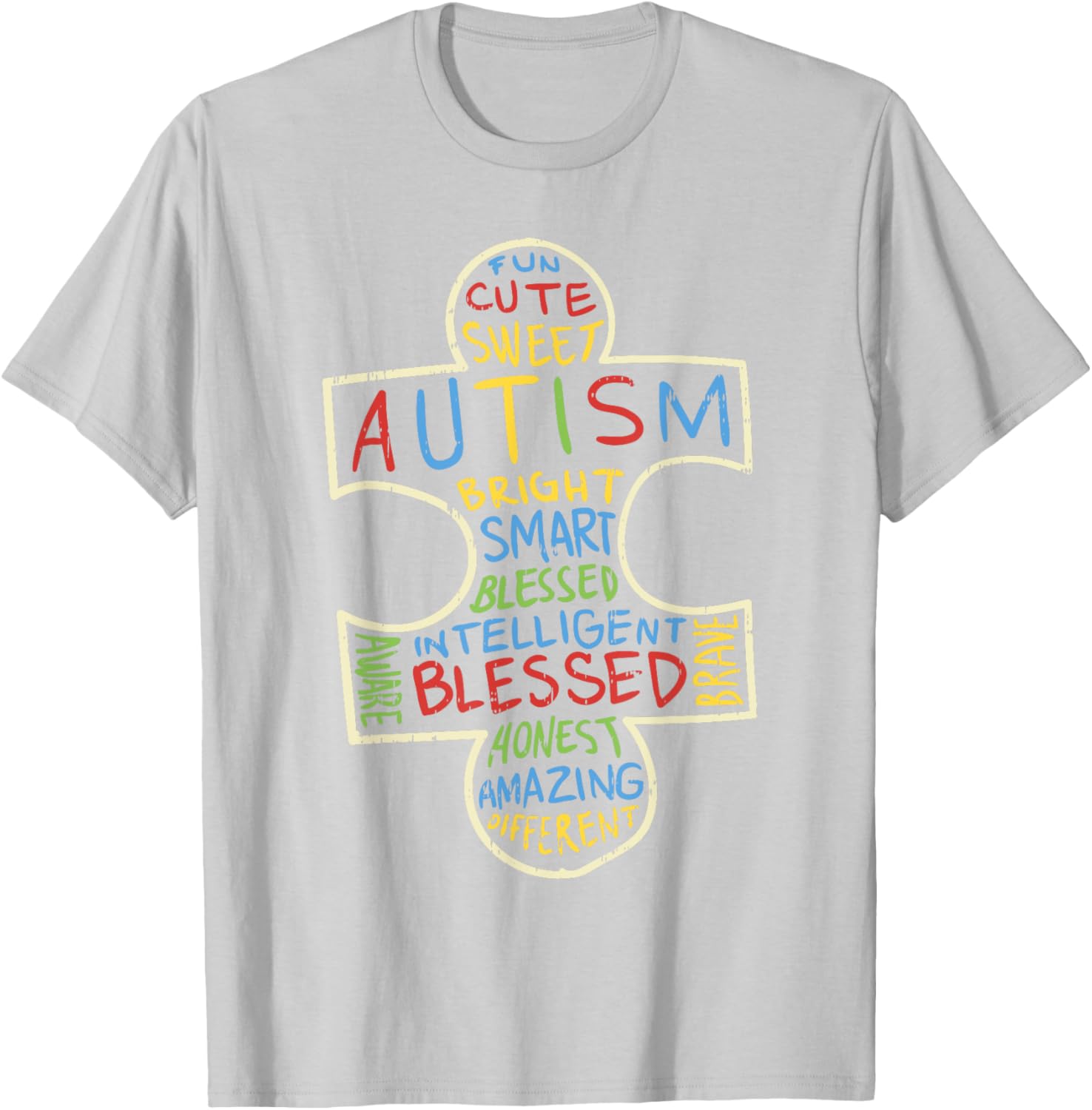 Autism Awareness Shirt Puzzle Piece Words Autistic Gift