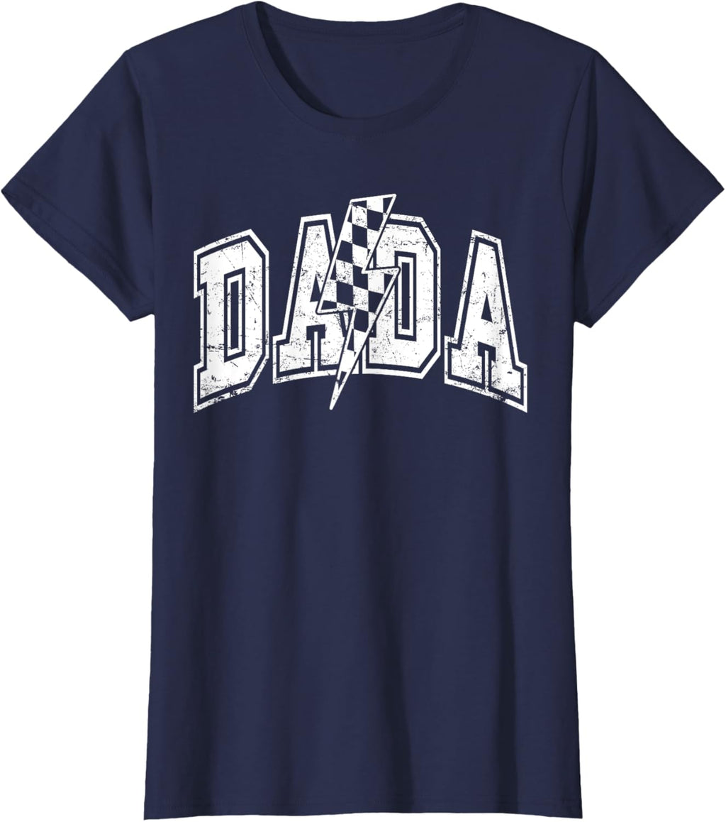 Dada Lightning Bolt Checkered Varsity Dad Men Father's Day