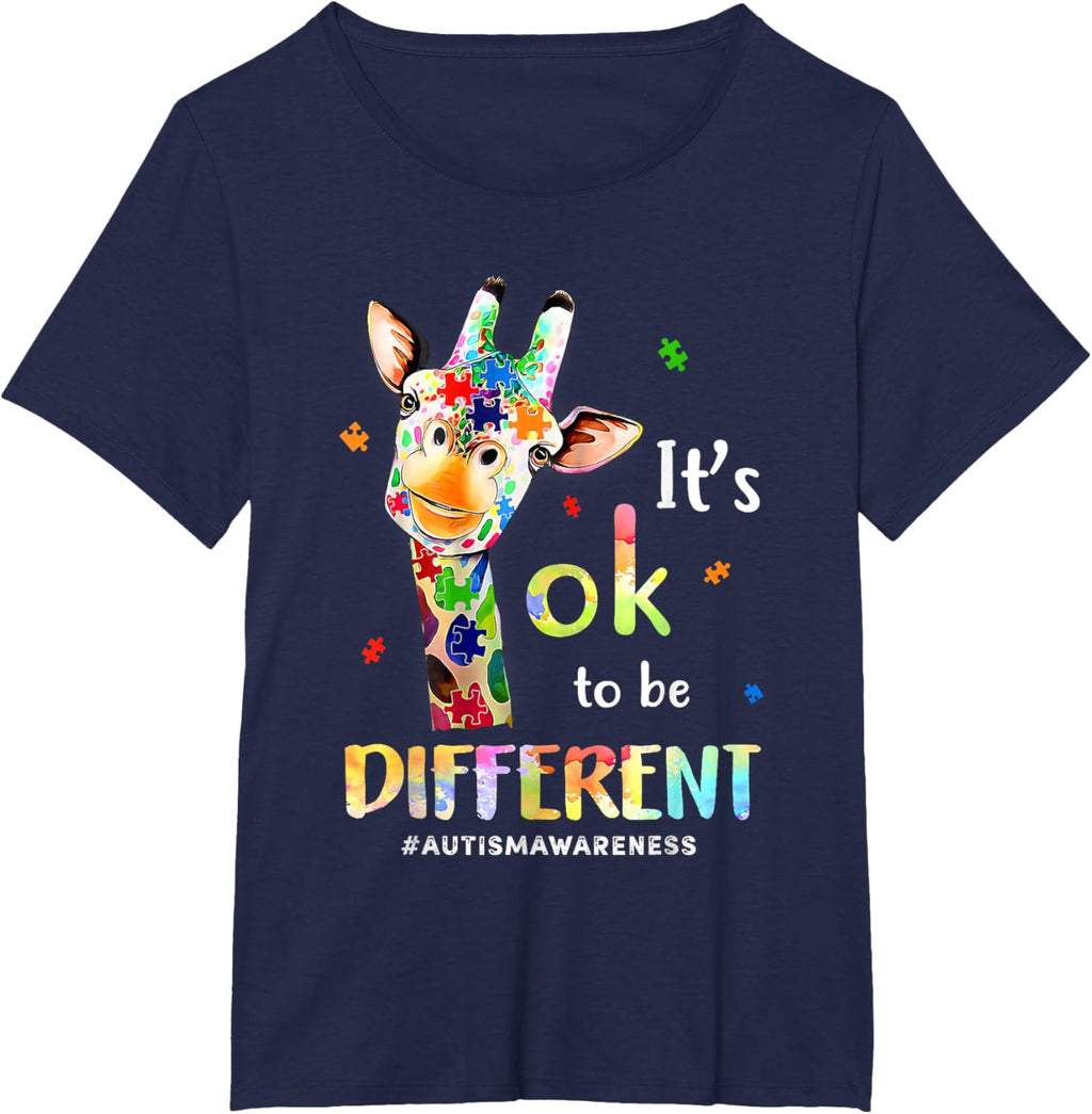 Autism Awareness Cute Giraffe Animal Its Ok To Be Different