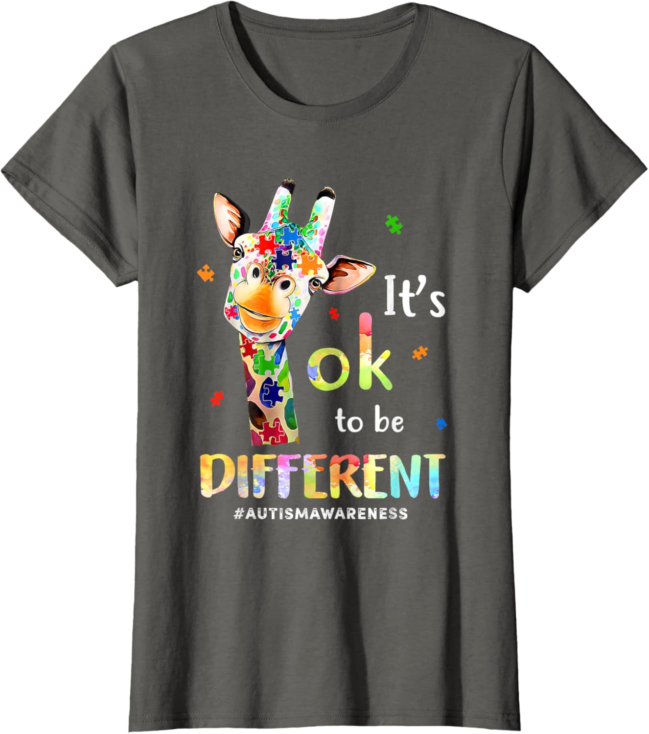 Autism Awareness Cute Giraffe Animal Its Ok To Be Different