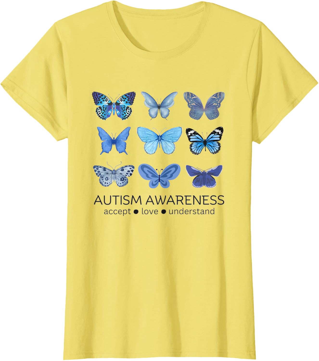 Women In April We Wear Blue Butterfly Autism Mental Health