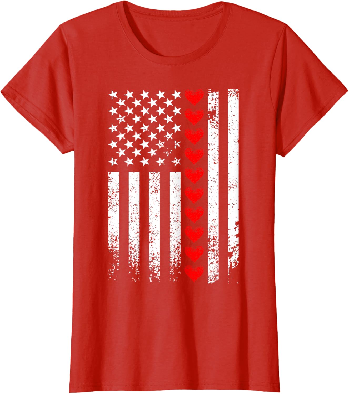 Vintage Valentines Day American Flag Hearts Mens Boys Kids