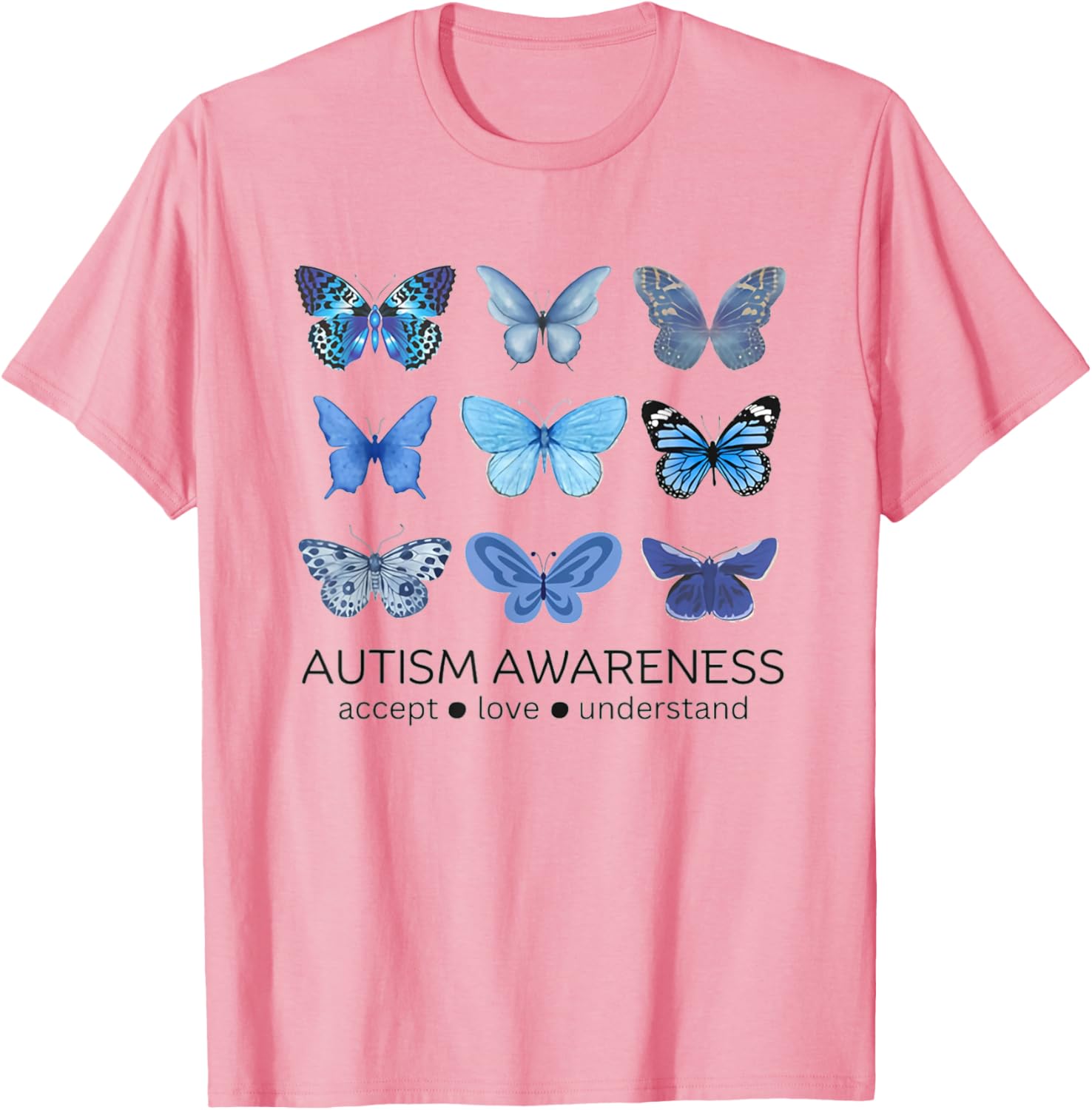 Women In April We Wear Blue Butterfly Autism Mental Health