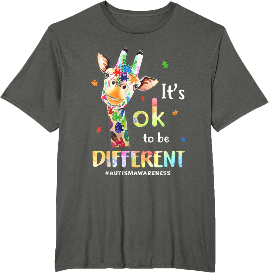 Autism Awareness Cute Giraffe Animal Its Ok To Be Different