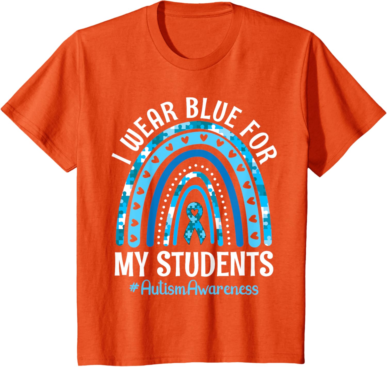 Happy Teacher I Wear Blue For My Students Autism Awareness