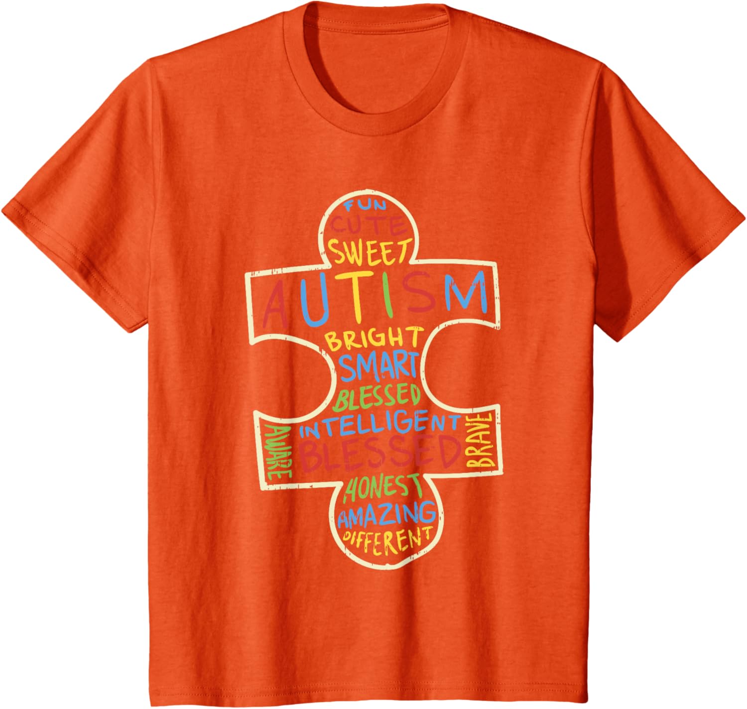 Autism Awareness Shirt Puzzle Piece Words Autistic Gift