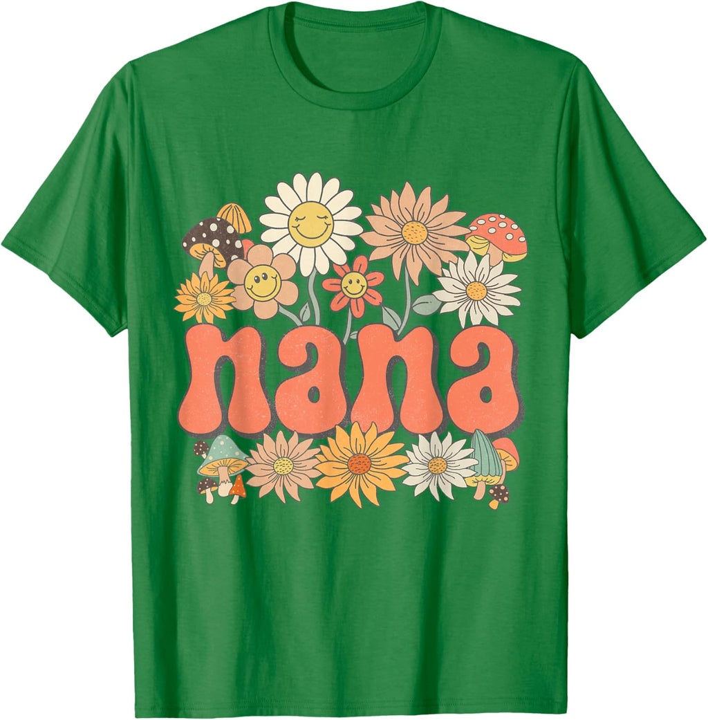 Groovy Nana Floral Hippie Retro Daisy Flower Mother's Day