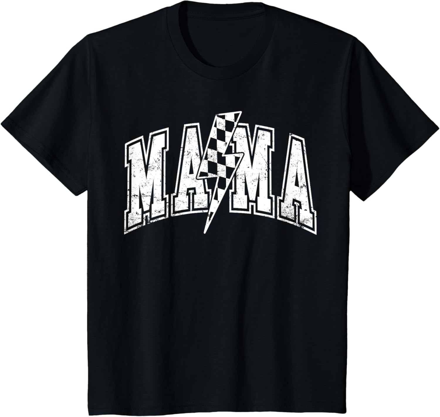 Mama Lightning Bolt Checkered Varsity Mom Women Mother's Day Mother Shirt