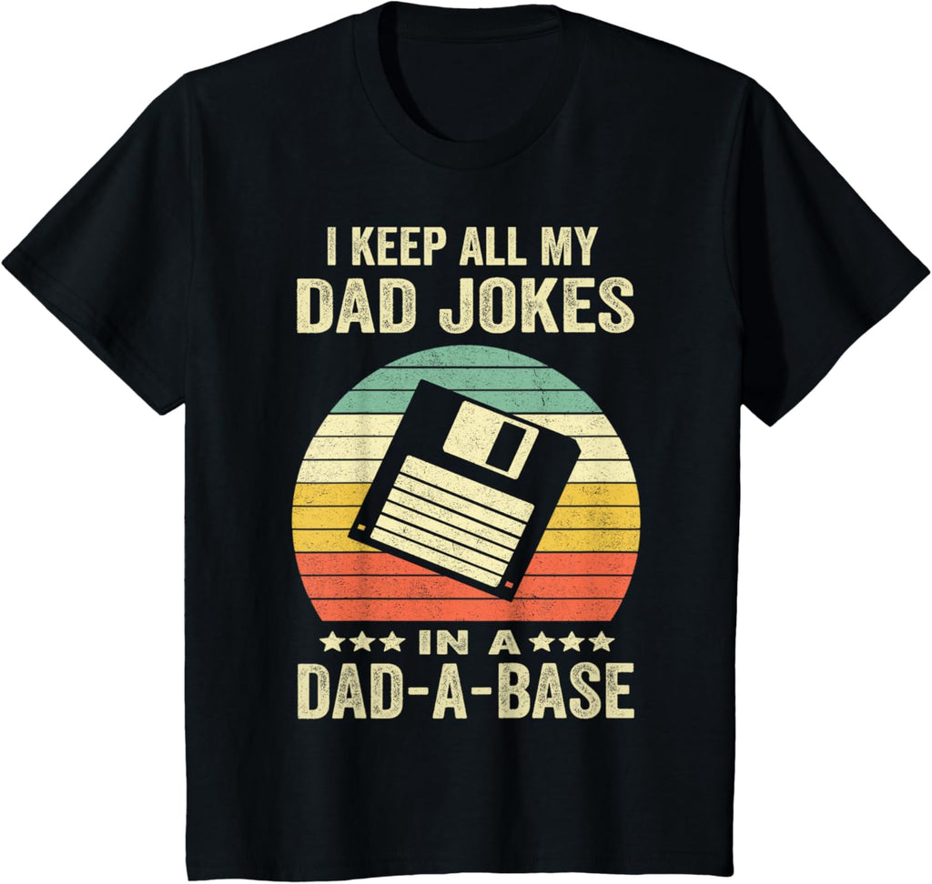 Mens Funny dad jokes in dad-a-base vintage for father's day