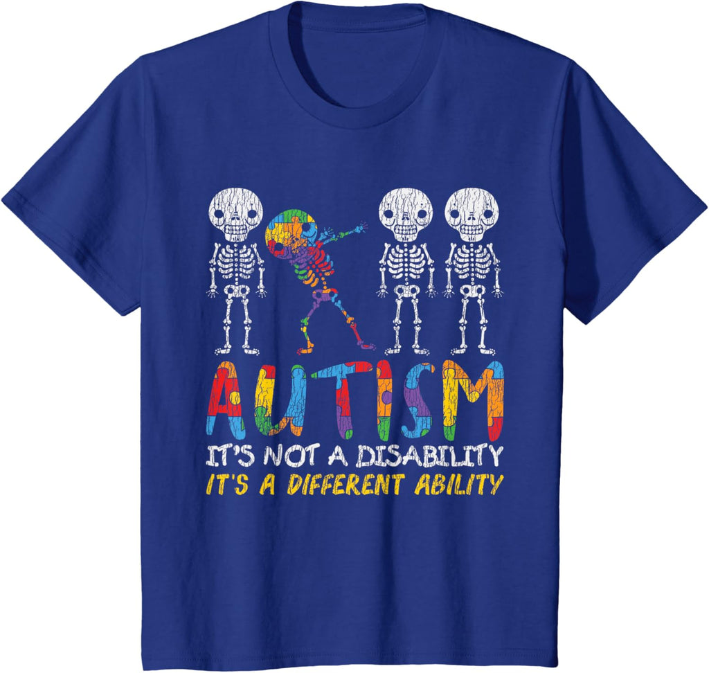 Autism Awerness - Skeleton Dabbing Autistic Kids Awareness