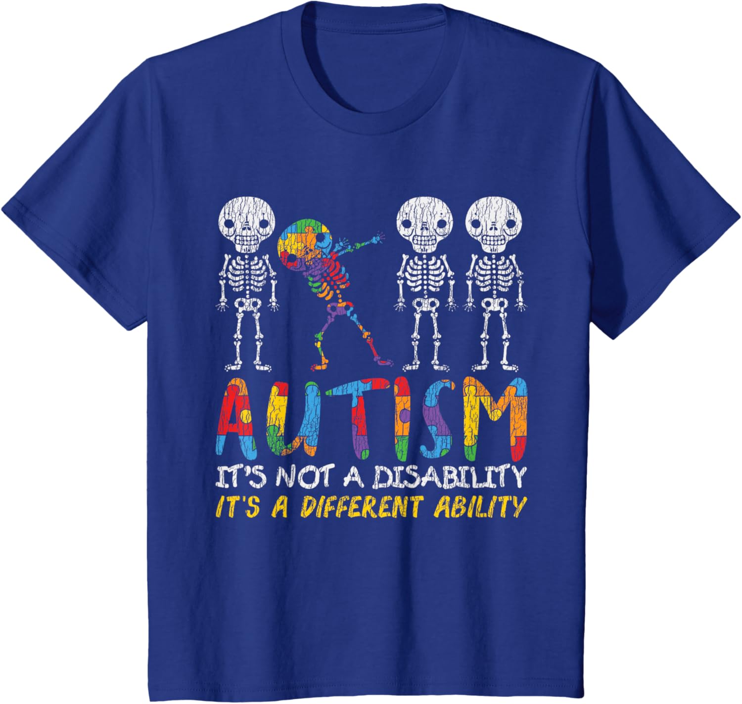 Autism Awerness - Skeleton Dabbing Autistic Kids Awareness