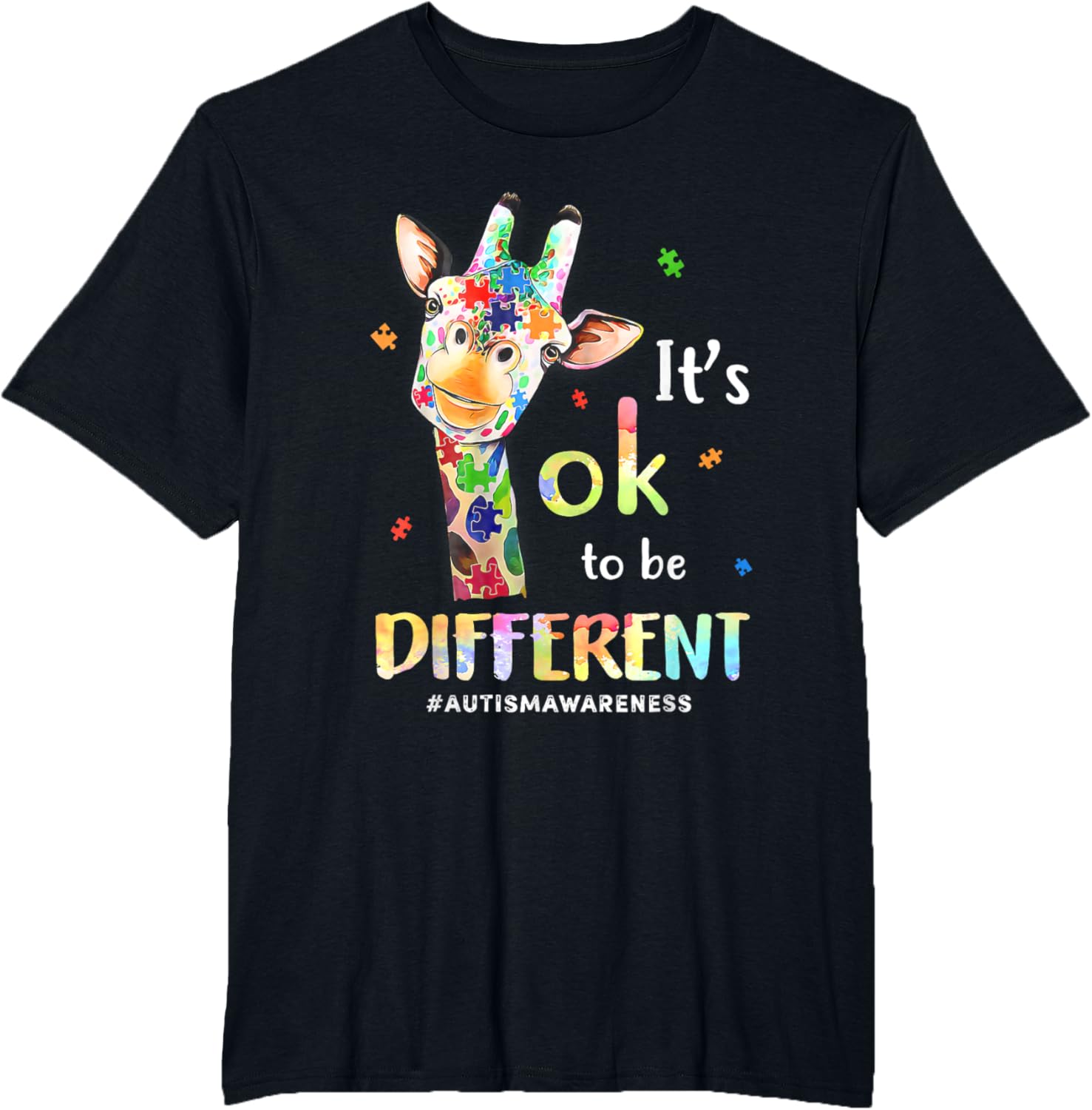 Autism Awareness Cute Giraffe Animal Its Ok To Be Different