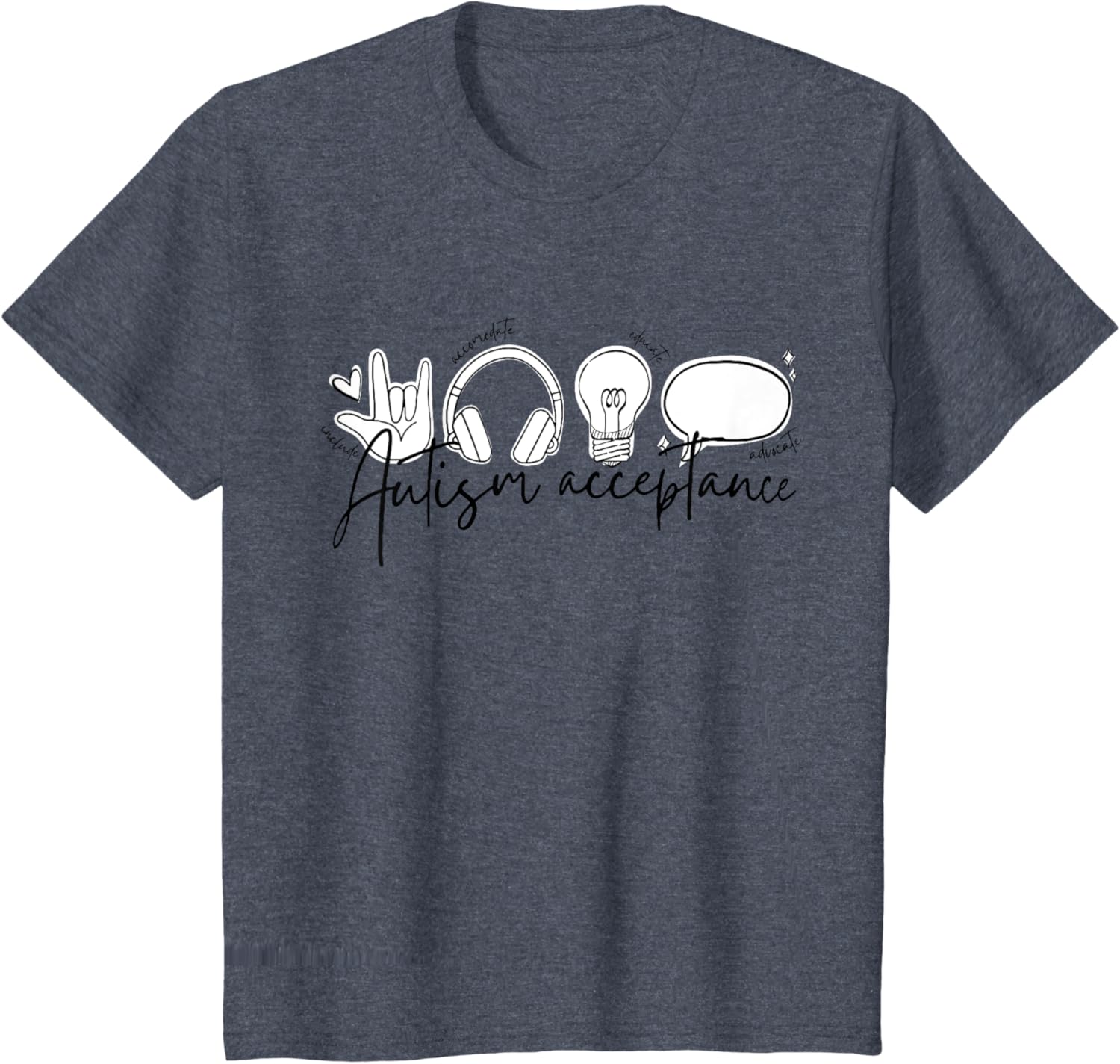 Autism Awareness Acceptance Shirt Support Mom Women Kid