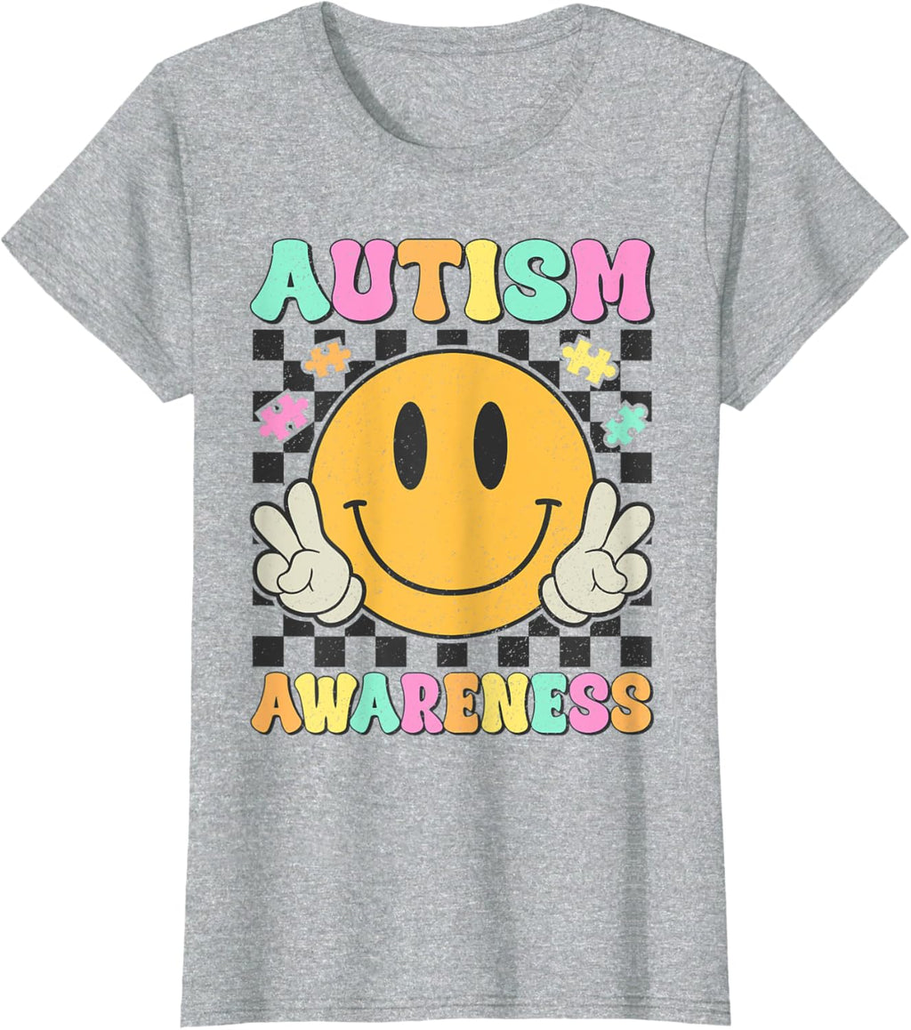 Autism Awareness Kids Men Women Smile Face Autistic Autism