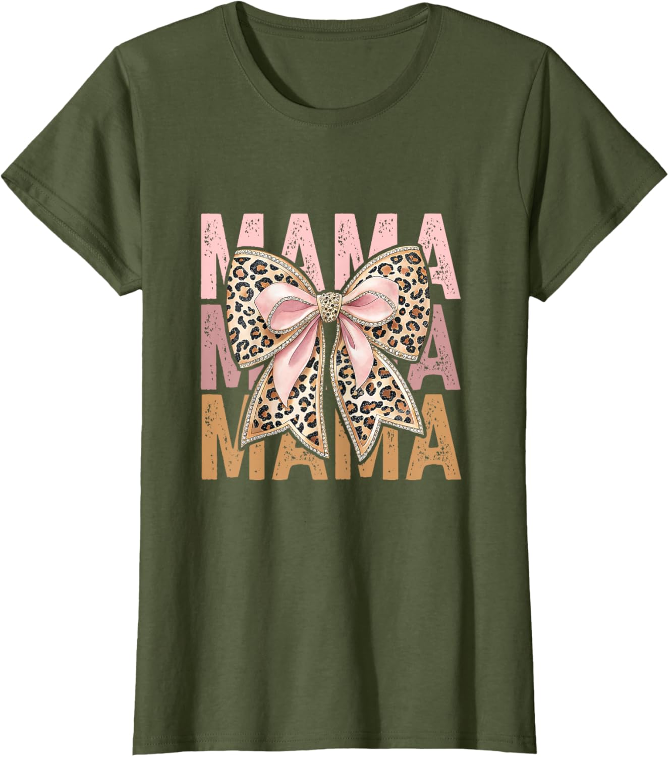 Retro Leopard Mama,Cute Mom Retro Coquette Bow Mother's Day