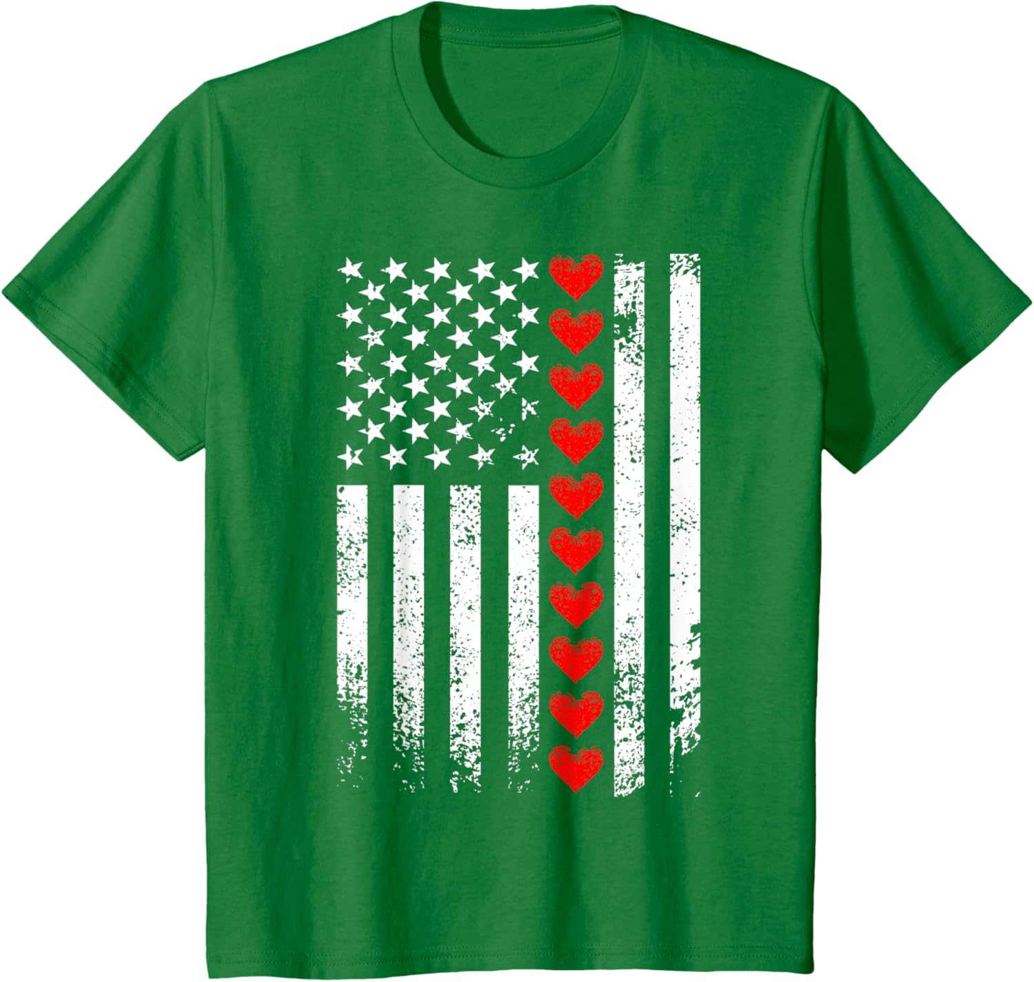 Vintage Valentines Day American Flag Hearts Mens Boys Kids