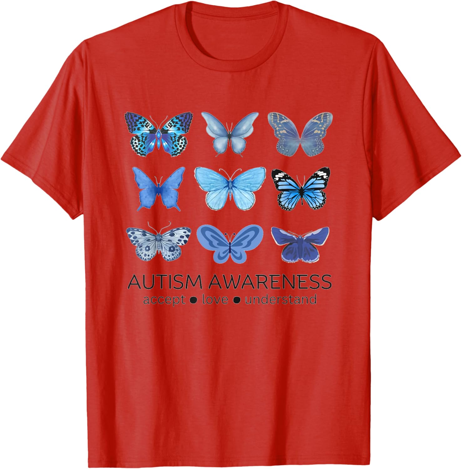 Women In April We Wear Blue Butterfly Autism Mental Health