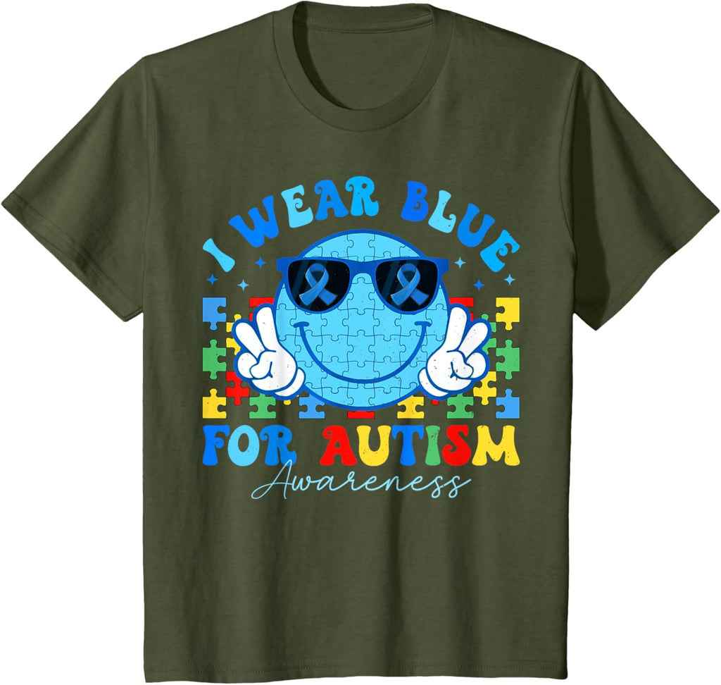 I Wear Blue For Autism Awareness Month Teacher Kids Boys
