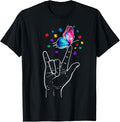 I Love You Hand Sign Language Butterfly Autism Awareness