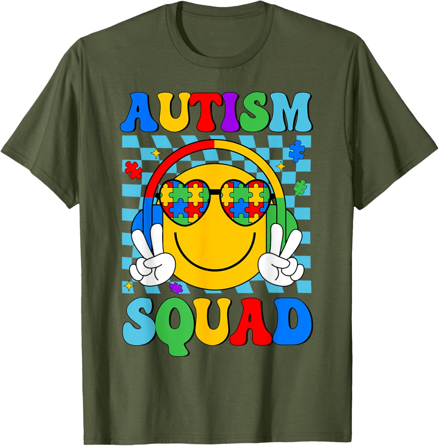 Autism Awareness Autism Squad Support Smile Face Women Men