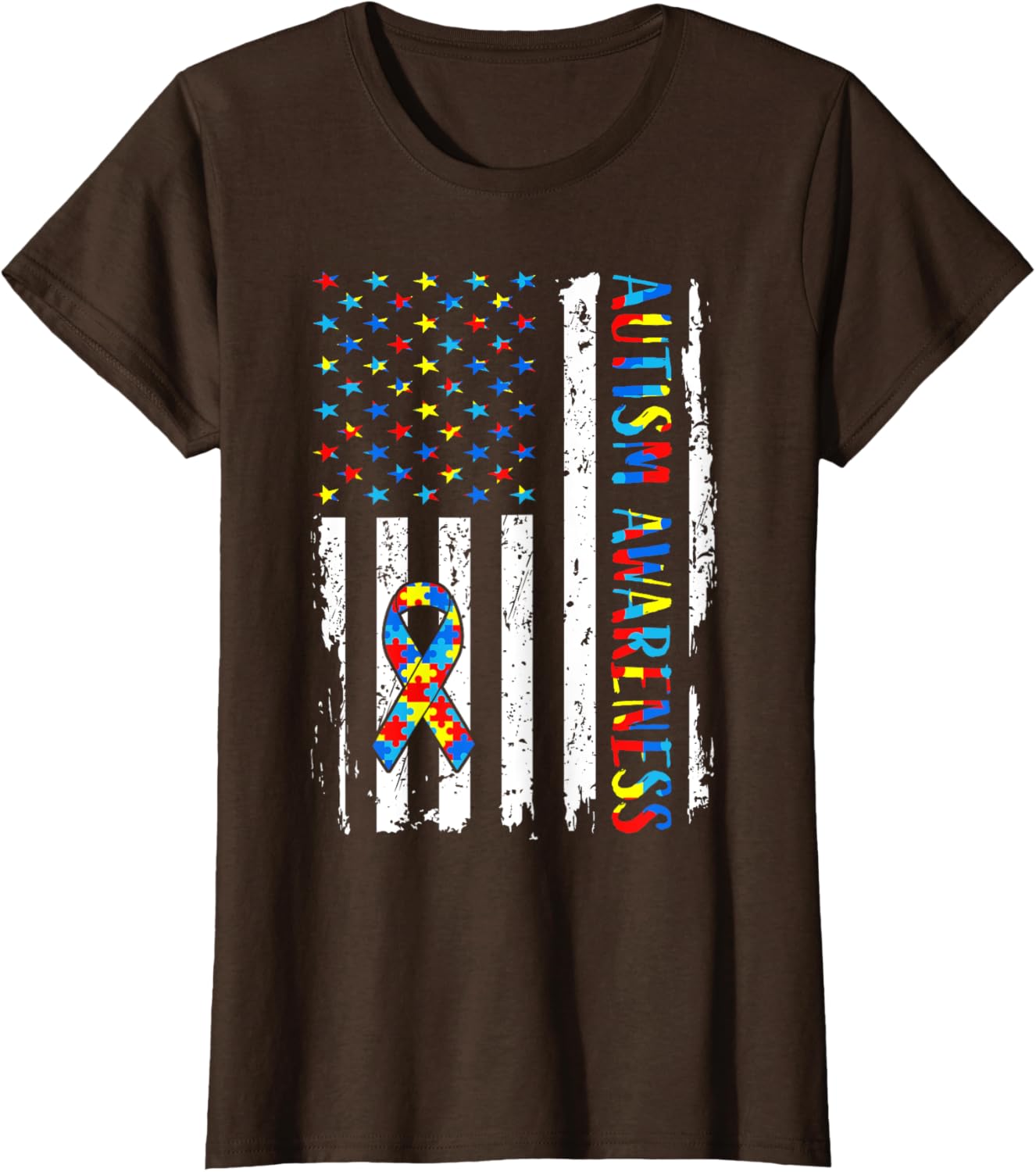Autism Awareness Mom Dad USA flag Autistic Awareness Autism