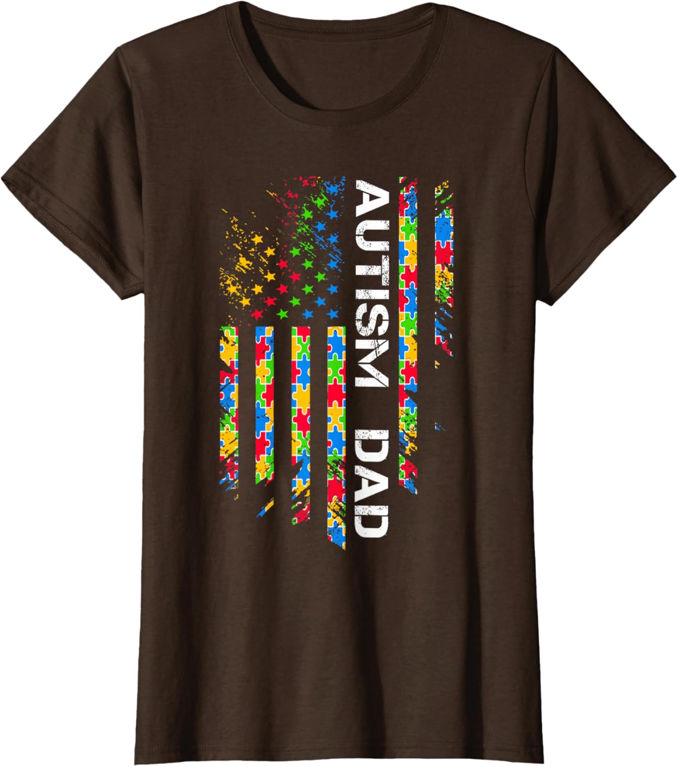 Autism Dad Awareness American Flag USA