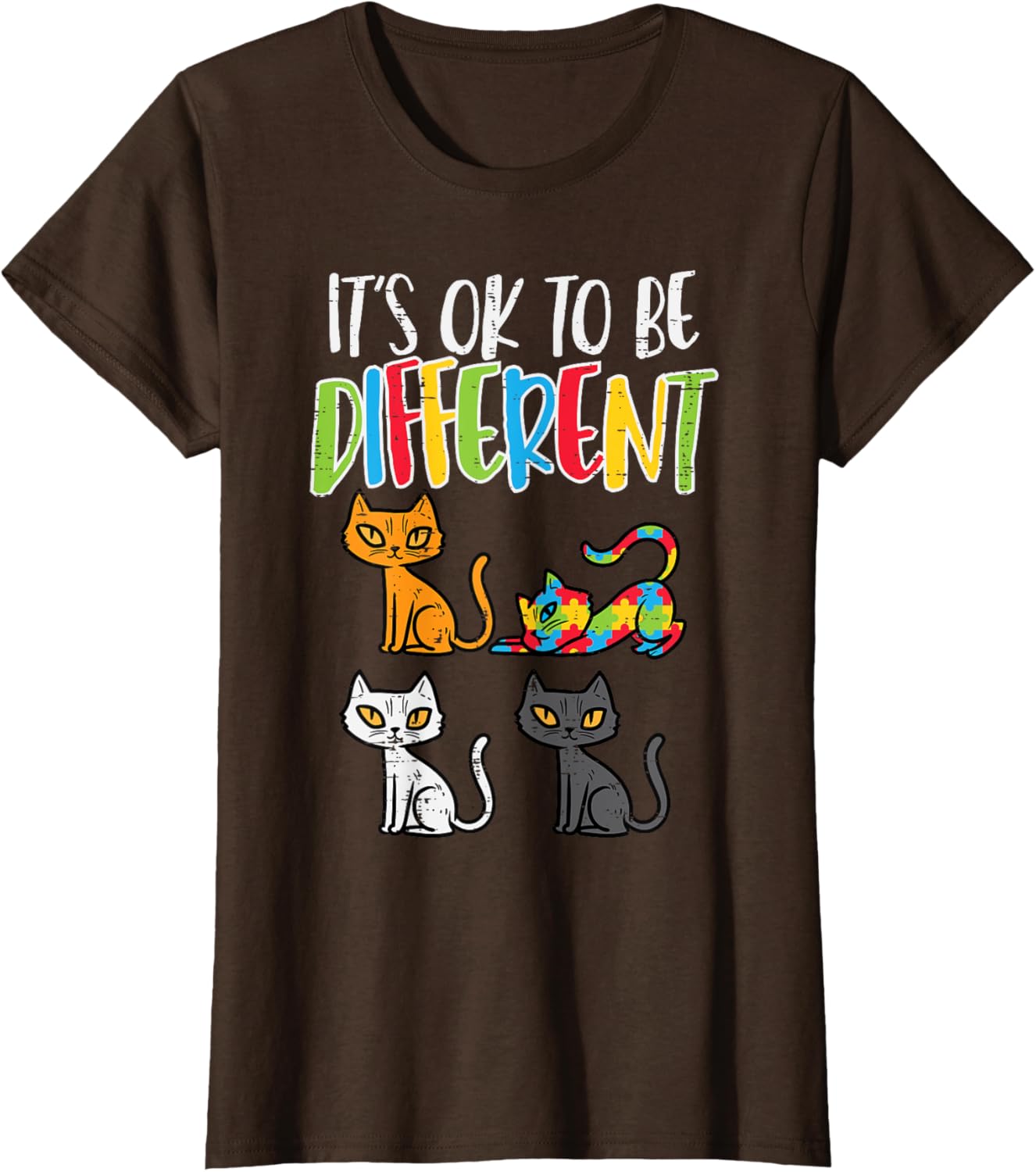 Its Ok To Be Different Cat Puzzle Cute Autism Awareness Kids