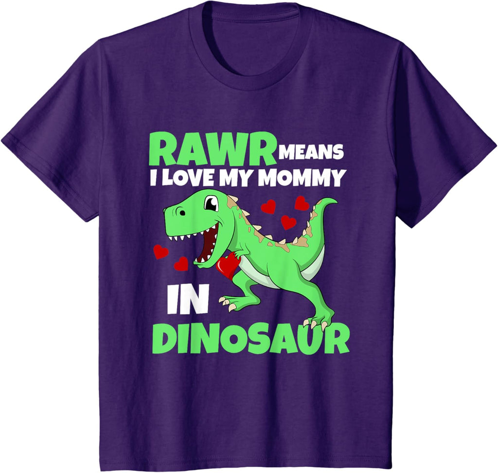 Kids I Love My Mommy Rawr Dinosaur Mom Mother's Day Toddler Boy Mother Shirt