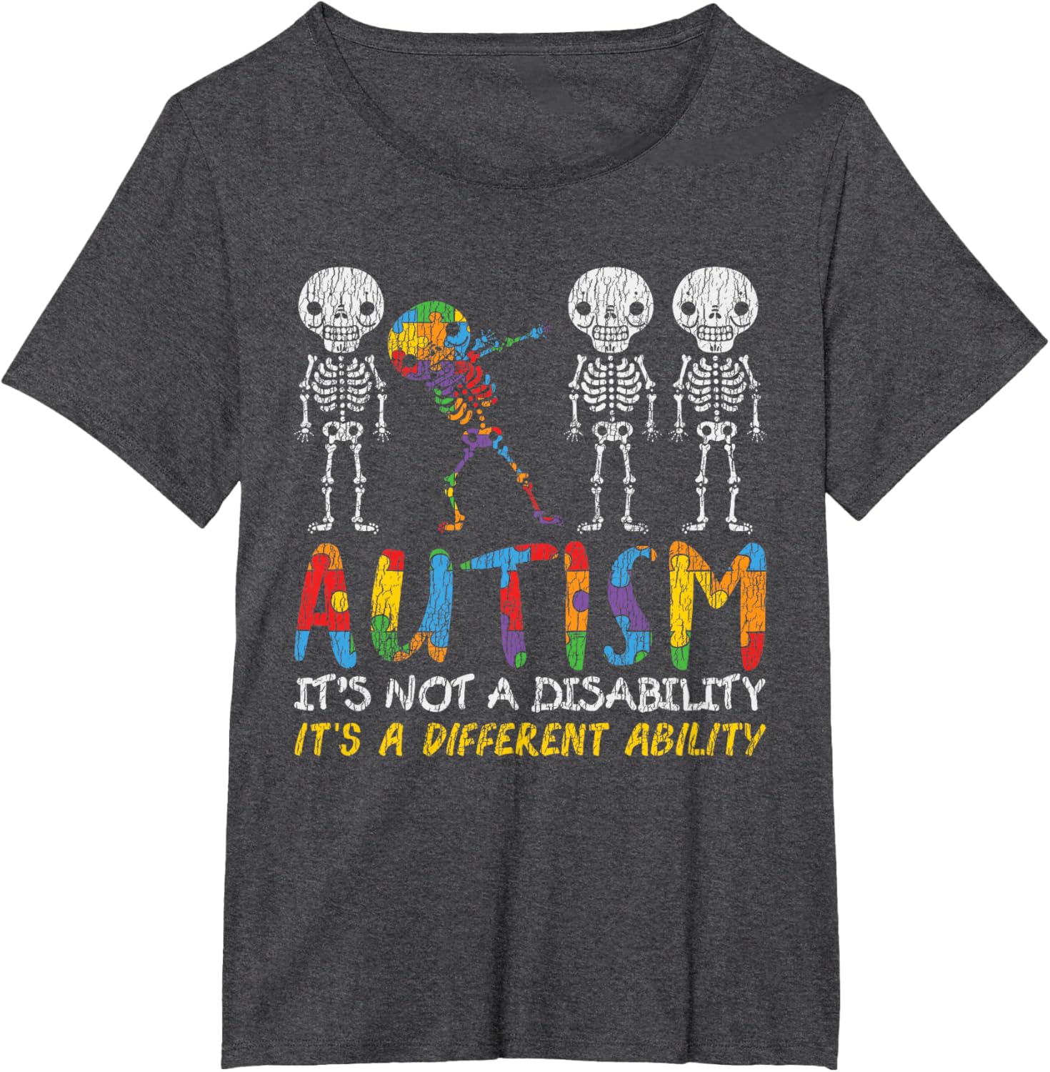 Autism Awerness - Skeleton Dabbing Autistic Kids Awareness