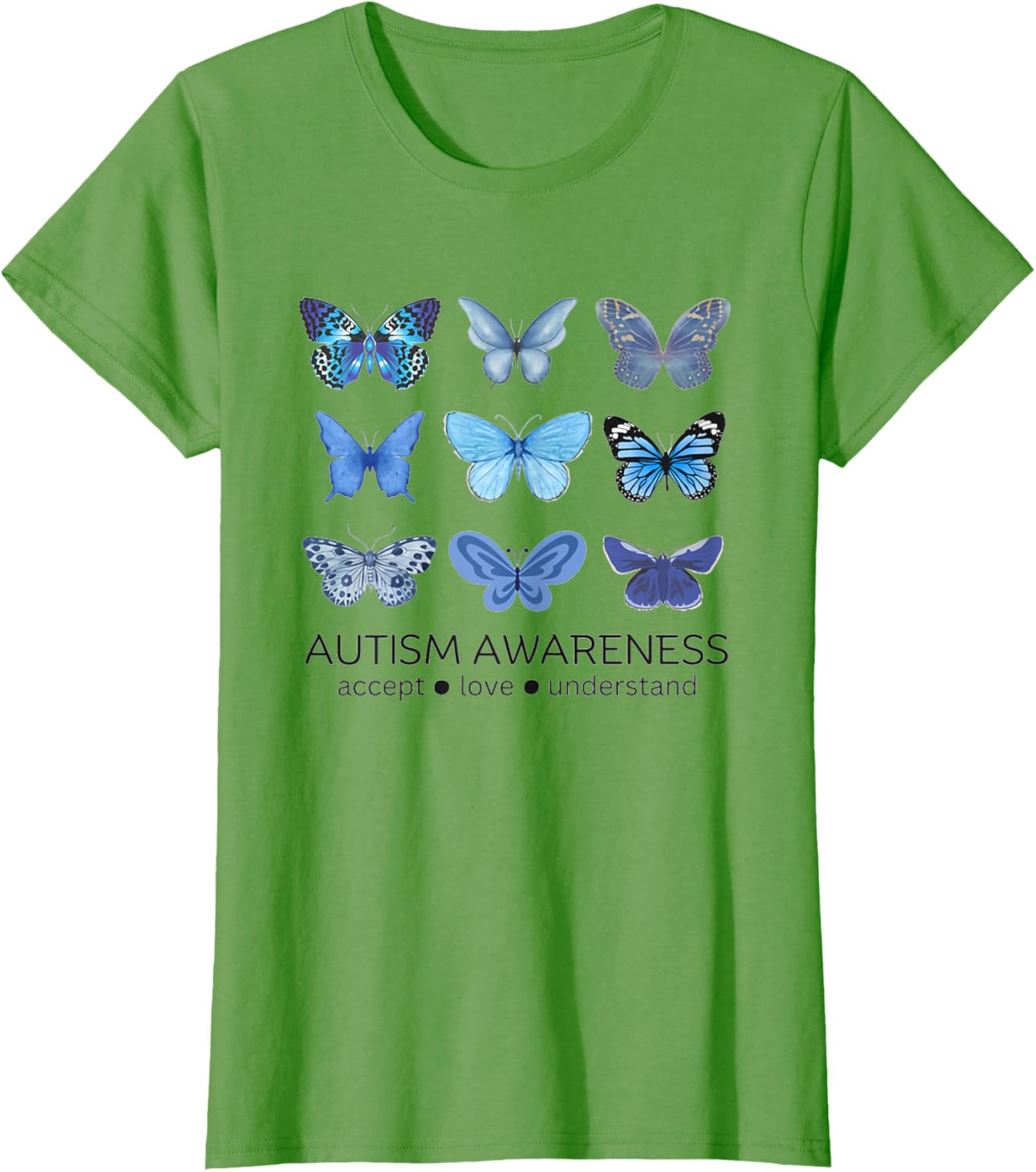 Women In April We Wear Blue Butterfly Autism Mental Health