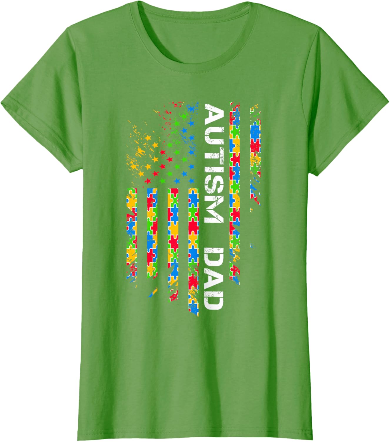 Autism Dad Awareness American Flag USA