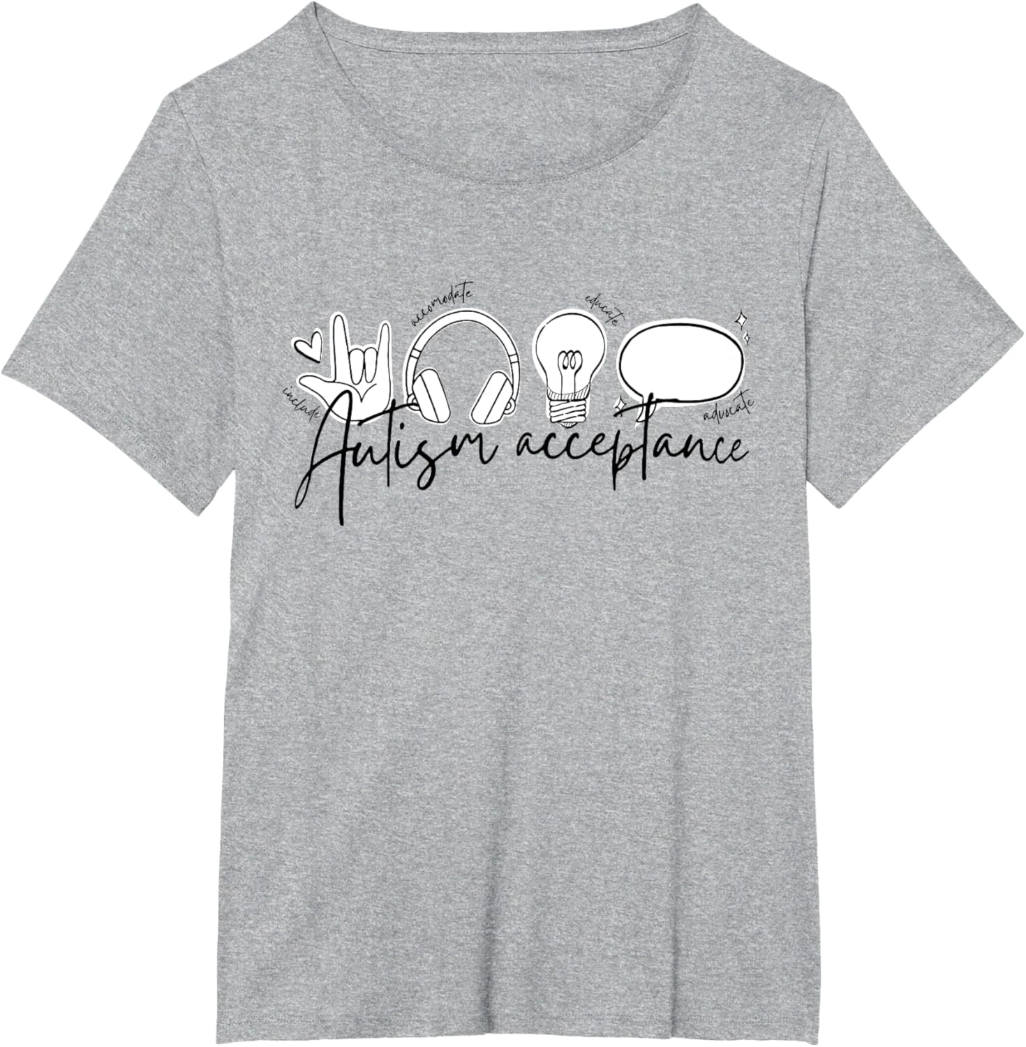 Autism Awareness Acceptance Shirt Support Mom Women Kid