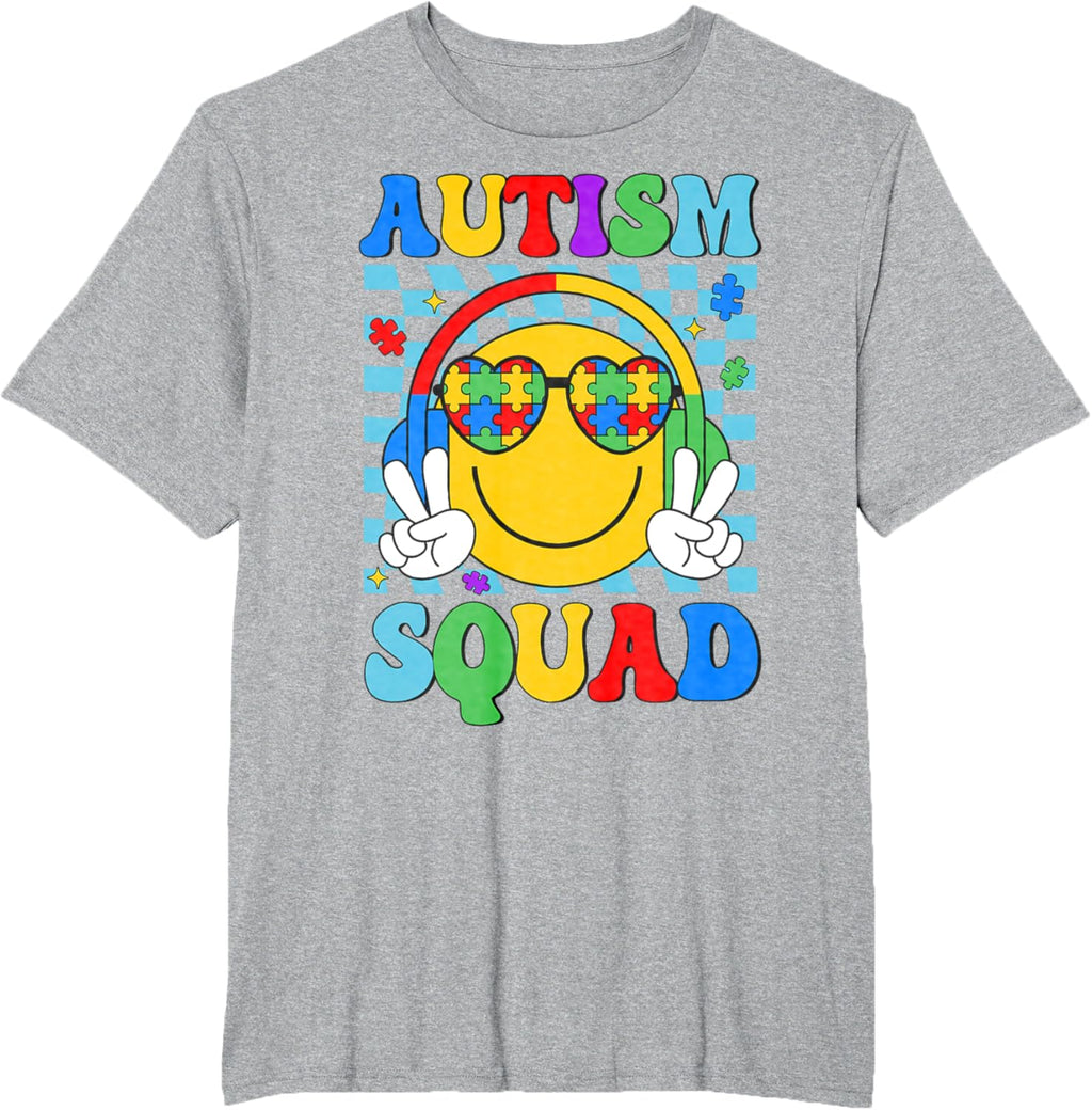 Autism Awareness Autism Squad Support Smile Face Women Men