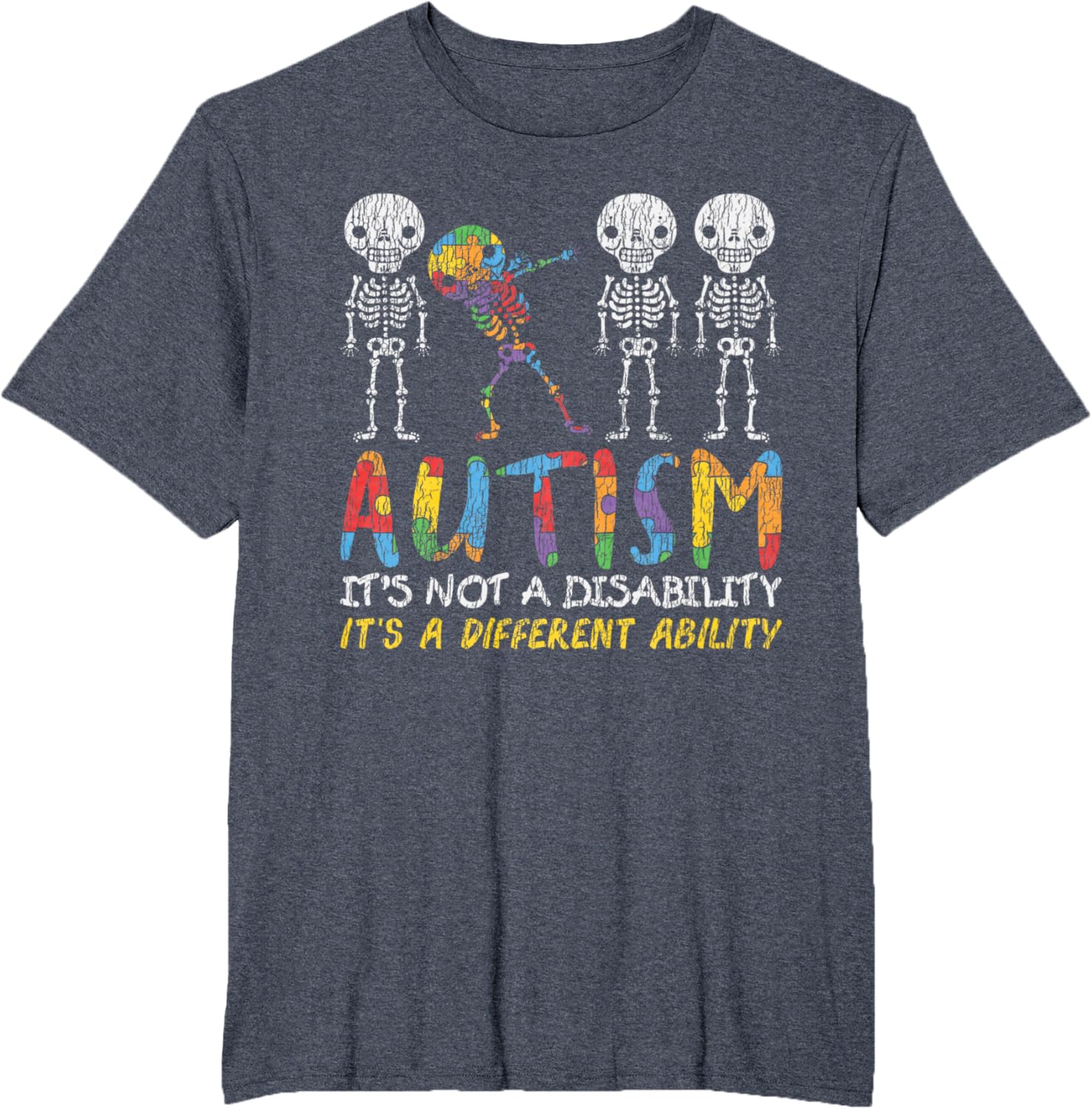 Autism Awerness - Skeleton Dabbing Autistic Kids Awareness